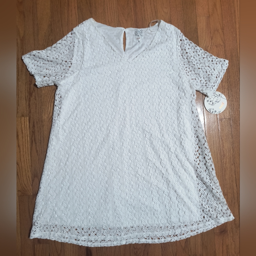 NWT Naif Lace Dress, White, Women's 3X